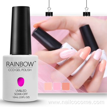 CCO rainbow nail gel polish uv gel wholesale price hot selling with fashion colors